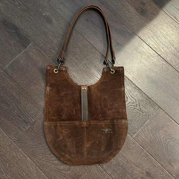 Canoe Brown Suede Hobo Bag - Picture 2 of 2